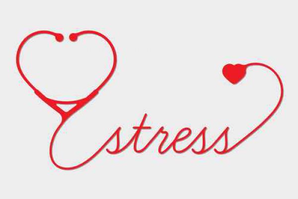 Medical stress symbol, cardiogram, vector